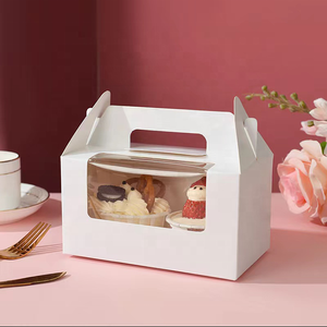 Caja de Cartón para Pastel con <span class=keywords><strong>2</strong></span> Orificios, Cajas de Embalaje para Cupcakes de Cumpleaños y Bodas con Ventana - Product Image 4