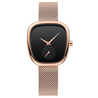 Petites montres carrées pour femmes avec chronographe, jolies montres-bracelets pour femmes, placage sous vide en acier inoxydable, quartz japonais, étanches