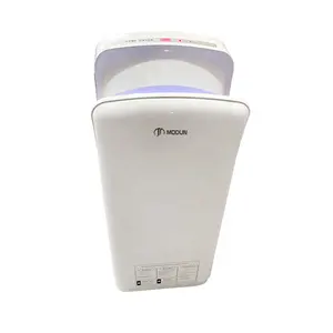 Commercial Toilet Plastic Electric Brush Hand Dryers High Speed 2-level Vertical White Automatic Jet Air Hand Dryer