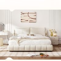 Modernes einfaches französisches Doppelbett King-Size mit High Box Storage Leder polsterung für Haupt schlafzimmer Wohnzimmer möbel