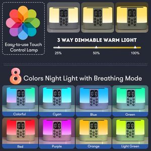 Haut-parleurs de qualité supérieure, son naturel, machine à bruit blanc pour bébé, veilleuse colorée, aide au sommeil, haut-parleur portable BT - Product Image 4