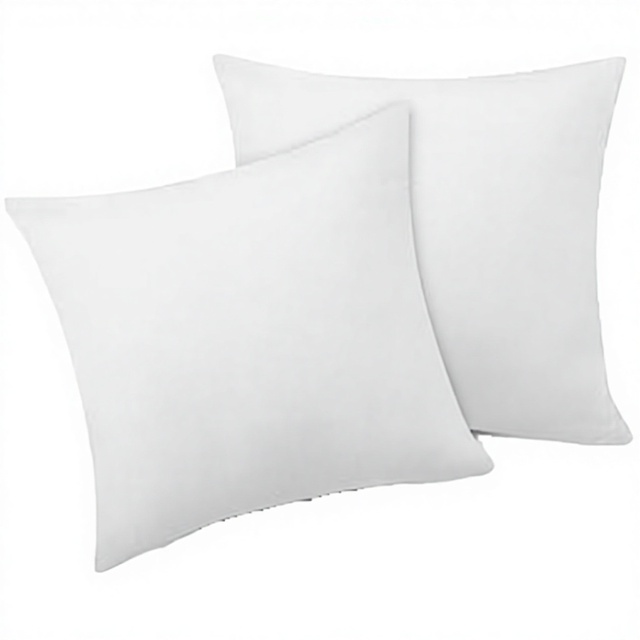 ATsense Set 2 Square Solid Breathable Pillowcases 80x80cm 100% Washed Cotton White Zipper Oeko-Tex Certified Soft Easily Home