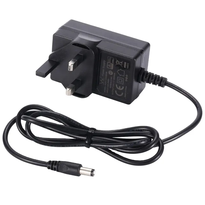 UK Plug AC to DC Power Adapter 12V 2A 24W with TUV-GS CE BS ROHS REACH Approval