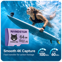 Carte mémoire TF OEM Nandstor avec adaptateur SD 64 Go 128 Go 256 Go 512 Go 1 To V30 U3 A2 haute vitesse pour appareil photo et ordinateur portable