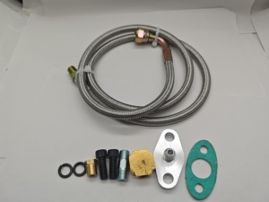 Kit de Línea de Alimentación de <span class=keywords><strong>Aceite</strong></span> para Turbo, Tubería de <span class=keywords><strong>Aceite</strong></span> Trenzada de Acero Inoxidable de 41 Pulgadas, Juego de Accesorios para Turbo T3 T4 T60 T61 T70, Producción Personalizada - Product Image 4