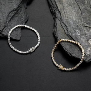3mm2 Claw Tennis <b>Bracelet</b>, Single-row Bag Set With 2-claw Zircon Necklace for Women Tanjing Fashion Lijing Necklace - Product Image 3