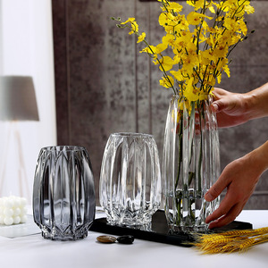 Vase en verre de calibre vintage avec rayures verticales, design créatif, bordure verticale, style Art Déco, pour la décoration intérieure - Vente en gros - Product Image 6