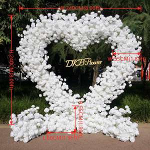 Nuevo estilo de Venta caliente personalizable escena de boda Fondo tela flor arco blanco corazón forma flor arco - Product Image 2