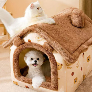 Villa <span class=keywords><strong>para</strong></span> Gatos <span class=keywords><strong>de</strong></span> Interior con Cama <span class=keywords><strong>de</strong></span> Felpa Cerrada, Linda Caseta <span class=keywords><strong>para</strong></span> Gatos en Forma <span class=keywords><strong>de</strong></span> Casa <span class=keywords><strong>para</strong></span> Sala <span class=keywords><strong>de</strong></span> Estar, Dormitorio y Área <span class=keywords><strong>de</strong></span> Descanso <span class=keywords><strong>para</strong></span> Mascotas - Product Image 6