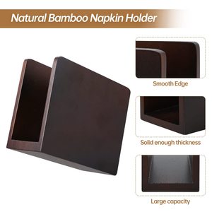 Caja de pañuelos de escritorio con logo, caja cuadrada de bambú para guardar pañuelos, caja de servilletas, caja de pañuelos publicitaria, caja de pañuelos. - Product Image 5
