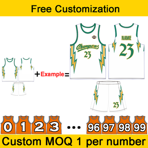 Ensemble d'uniformes de basketball personnalisés avec logo, motifs et numéros pour hommes, femmes, étudiants et enfants, respirant et à séchage rapide - Product Image 3