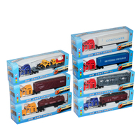 Modelo de Camión Pesado con Contenedor a Escala 1/64 de Aleación Fundida para Colección Infantil, Remolque de Plataforma, Vehículo de Transporte para Niños