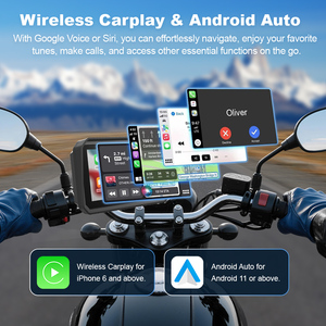 Écran de navigation GPS portable pour moto 6 pouces, étanche IP67, CarPlay sans fil, Android Auto, double enregistreur DVR 2K, fixation rapide - Product Image 4
