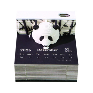 Calendrier 2026 – <span class=keywords><strong>365</strong></span> Jours – Modèle Panda 3D – Bloc de Feuilles de Papier – Bloc-Notes 3D – Cadeaux de Noël, Nouvel An, Anniversaire – Calendrier Artistique 3D en Papier - Product Image 1