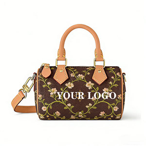 Bolso de Mano de Lujo con Estampado Floral para Mujer, Bolso Boston Inspirado en Diseñadores con Logotipo Personalizado, Bolso Tote Cruzado de Cuero PU de Alta Calidad - Product Image 1