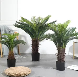 Hot Selling Living Room Decoration Palm Tree Artificial Palm Tree Plastic Bonsai Plant Home Office Decoration