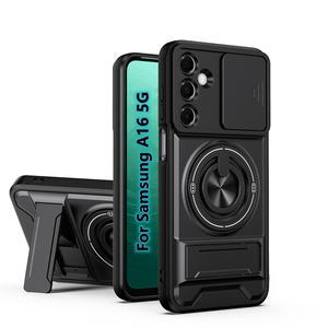 Funda Resistente para Teléfono Celular Samsung <span class=keywords><strong>Galaxy</strong></span> A16 A36 A07 A17 A37 5G con Ventana Deslizante para Cámara, Anillo Giratorio, Soporte Magnético - Product Image 1