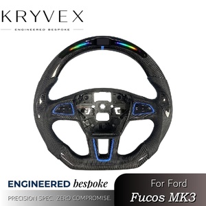 Kryvex pour Ford Focus MK3 ST RS Hatchback, amélioration de l'intérieur, 2015-2018, <span class=keywords><strong>volant</strong></span> personnalisé en Alcantara <span class=keywords><strong>avec</strong></span> lumières de changement de vitesse LED - Product Image 3