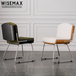 WISEMAX MUEBLES, recién llegado, silla decorativa para oficina, marco de Metal estable, cómodo cojín Simple naranja, silla de comedor para uso en Cafetería - Product Image 2