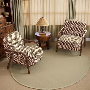 Sillón Individual para Sala de Estar, Diseño Ergonómico, Estilo Moderno Minimalista, Estructura de Madera, Tapicería con Patrón de Hojas en Blanco y Negro - Product Image 4