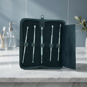 ASAP Dual-End Stainless Steel Hand Held Nail Pusher Set Reusable Five-Piece Manicure <b>Tool</b> Kit Cuticle Care <b>Ear</b> Wax Removal - Product Image 2