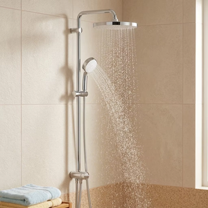Groh26694000 Sistema de Ducha Termostático de Pared Cromado Pulido con Cabezal de Lluvia Redondo y Barra Deslizante Ajustable - Product Image 5