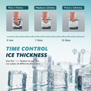 Máquina de hielo EUHOMY de 34 libras por día, de mostrador, con tanque de agua externo, eléctrica y automática, para uso doméstico y en bares. - Product Image 4