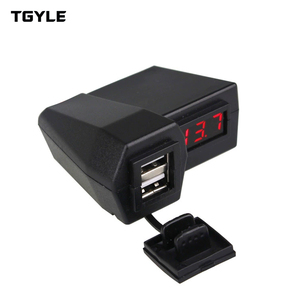 12-24V 3.1A QC2.0 2 Port Pengisi Daya USB Ponsel untuk Sepeda Motor Tahan Air dengan Voltmeter Garansi 2 Tahun Model YC-A14 - Product Image 1