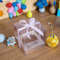 Boîte en plastique transparente PET écologique de qualité supérieure pour desserts, bonbons, petits cadeaux, emballage pour fêtes, rangement