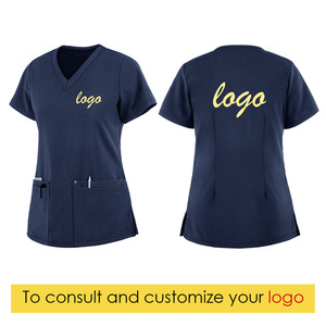 Women's <b>Scrub</b> Tops V-Neck Short Sleeve Moisture Wicking Hospital Uniforms For Nursing Clinical Work <b>Clothes</b> Lake Blue Royal - Product Image 3