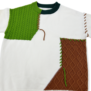 Suéteres de punto Vintage cálidos para otoño e invierno, jerséis de retazos de cuello alto a la moda, ropa de calle coreana, Jersey informal para hombres - Product Image 2