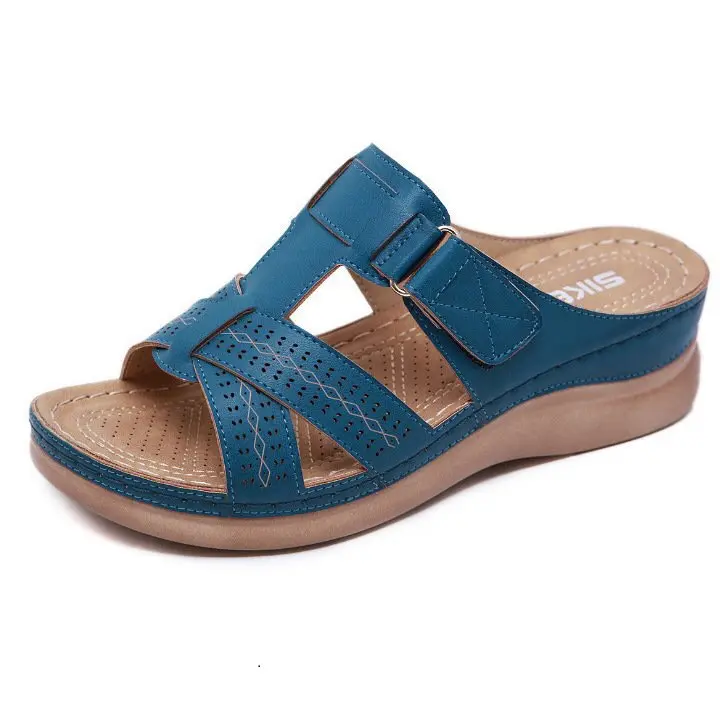 2022 women wedge sandals open toe slipper vintage anti-slip casual women flats sandals