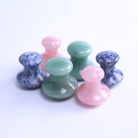Pierre de massage naturelle en forme de champignon à taches bleues pour le corps, les yeux et le visage, Gua Sha, Pierre à points bleus