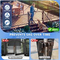 Kit de portail de terrasse en aluminium de 1,22 m x 0,91 m pour système de garde-corps de 0,91 m, portail de véranda DIY découpable pour terrasses, patios, jardins