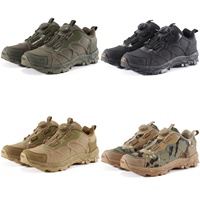 Baskets de sport et de travail d'extérieur ESDY vertes basses avec lacets à verrouillage et motif camouflage
