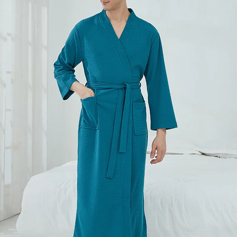 NANTEX Wholesale Long Hotel Waffle Bathrobe Spa Cotton Women Waffle Kimono Bath Robe