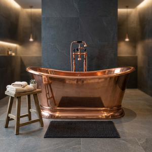 อ่างอาบน้ำทองแดงแบบลอยตัวรูปวงรีพร้อมฐานสำหรับห้องน้ำ โรงแรม วิลล่า - Product Image 2