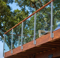 Rampe en verre en acier inoxydable 304/316 résistant à la corrosion pour terrasse extérieure de bâtiment, balustrade en verre sans cadre
