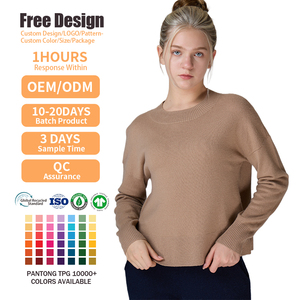 Suéter de Cachemira 100% para Mujer, Cuello Redondo, Manga Larga, Color Sólido, Estilo Europeo de Lujo, OEM ODM GOTS - Product Image 2