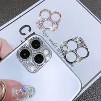 Penutup PC Pelindung Kamera Pelindung Lensa Berlian Bling Mini Pro Max, Batu Glitter Kristal 3D Mewah untuk iPhone 11 12 13