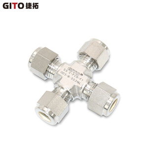 ข้อต่อสี่ทางแบบอัดแรงดันสูง สแตนเลส 316L อุปกรณ์ข้อต่อท่อ SS ข้อต่ออื่นๆ - Product Image 3