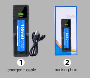 Fast Charging 1A USB C Battery Charger For 18650 21700 18500 16340 Lithium Ion Batteries