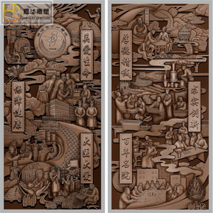 Escultura Jiahua en bronce fundido, relieve rectangular con diseño tradicional de follaje para mural de pared en espacios públicos - Product Image 5