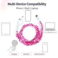 Câble de données USB en forme de nœud papillon avec imprimé floral, 3 en 1, multi-embouts, cordon de charge universel pour téléphone portable