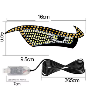 Bande Lumineuse LED Décorative Œil de Diable pour Vitre Arrière de Voiture, Panneau d'<span class=keywords><strong>Expression</strong></span> USB pour Pare-Brise et Lunette Arrière - Product Image 4