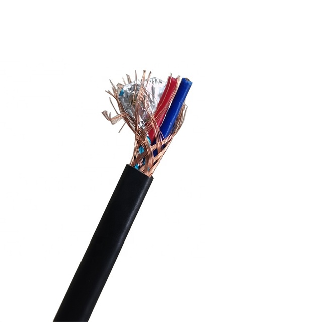 Electric Control Wires Cable 2x2.5/2x1.5mm2/4x0.3sqmm Flat RVVP Flexible Braid Shielded Copper Conductor Fire Resistant PVC