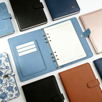Agenda à 6 anneaux avec logo personnalisé, carnet en cuir PU de qualité supérieure pour le bureau, l'école, les voyages, les cadeaux promotionnels