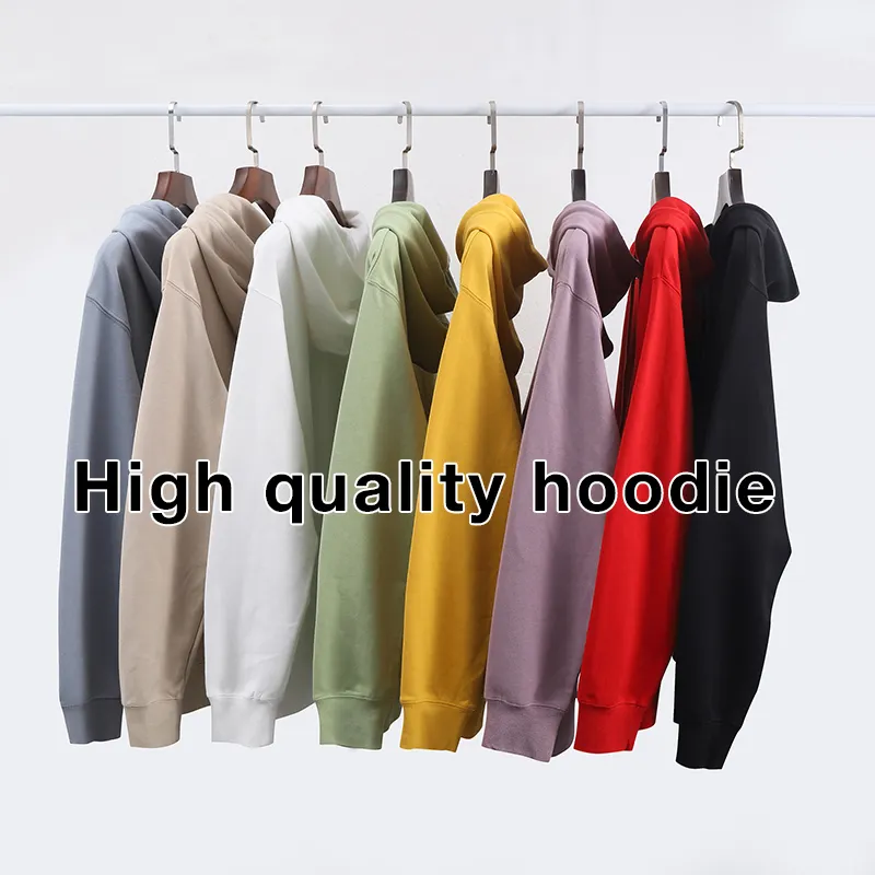OEM Mens 100% Cotton Blank Oversized Hoodies Custom Puff Printing Logo Plus Size Unisex Pullover Hoodie For Men