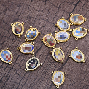 Oval Alloy Pendant Base Gold Plated Zinc Alloy For Necklace Making DIY Jewelry Accessories Mixed Colors Round Shape - Product Image 1