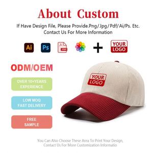 Casquette de baseball unisexe de haute qualité, en velours côtelé, à deux tons, 6 panneaux, avec logo brodé personnalisé - Product Image 3